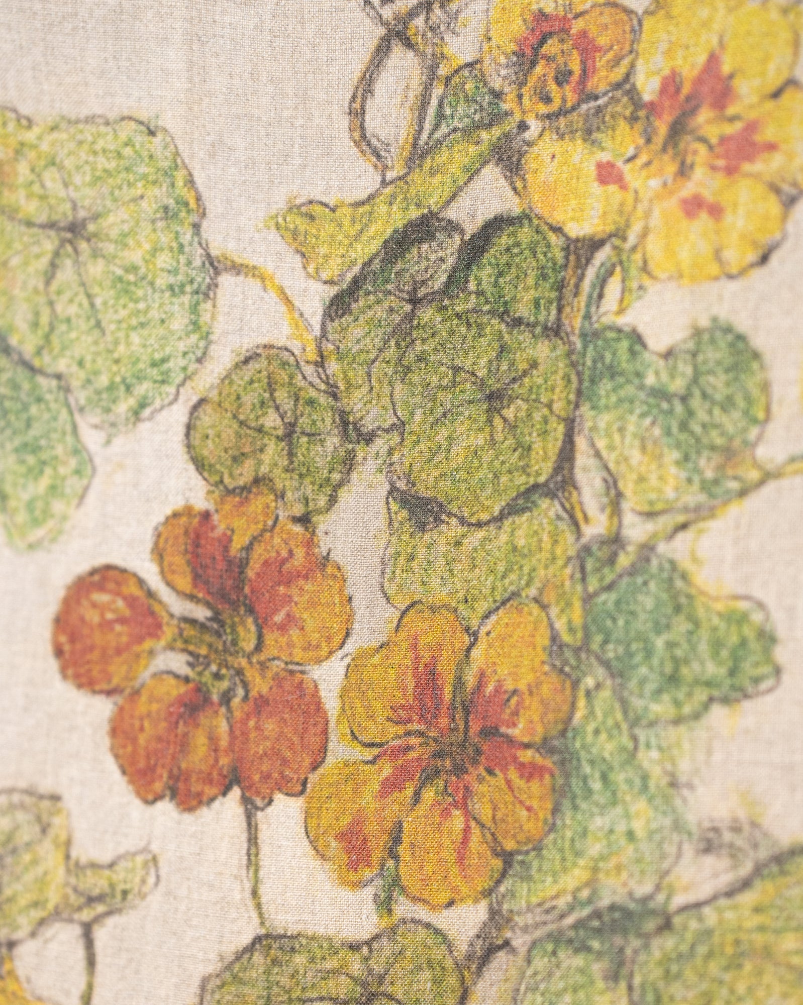 Natural Linen Nasturtium Tea Towel