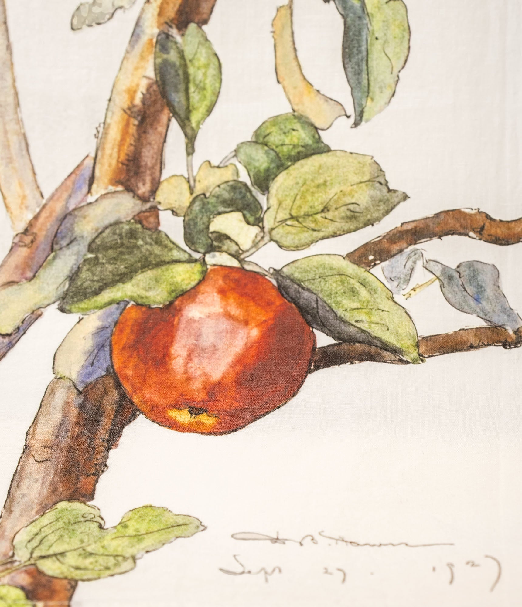 Natural Linen Apple Tea Towel